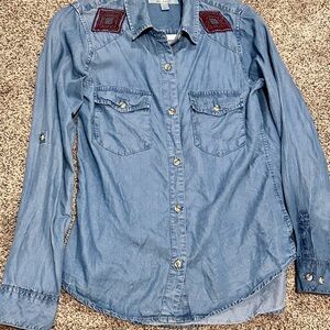Mi Ami Blue Denim Button-Up Shirt